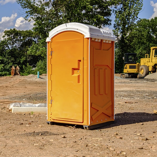 how often are the portable restrooms cleaned and serviced during a rental period in Orange California